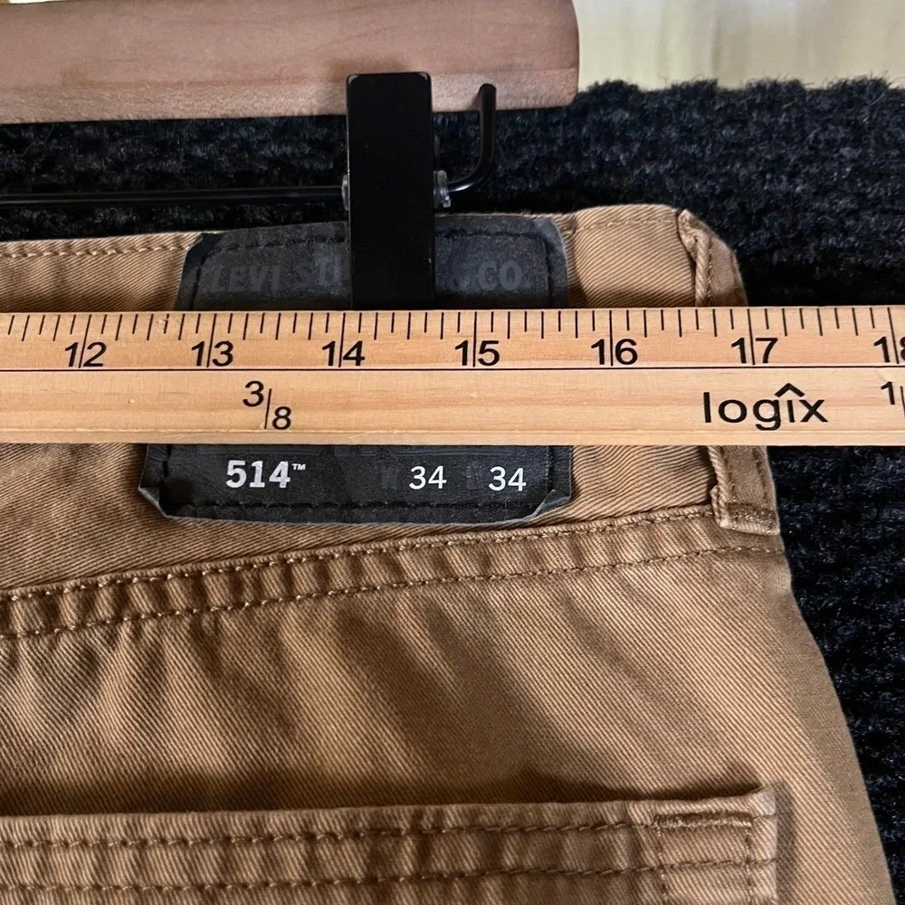 Levis 514 Straight Fit Mens Pants Brown Khaki‎ Tan Cotton W34 L34 S40196